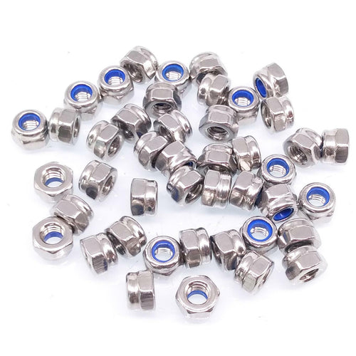 200x M4 x 0.7mm Self-Locking Nylon Insert Hex Nuts Stainless Steel