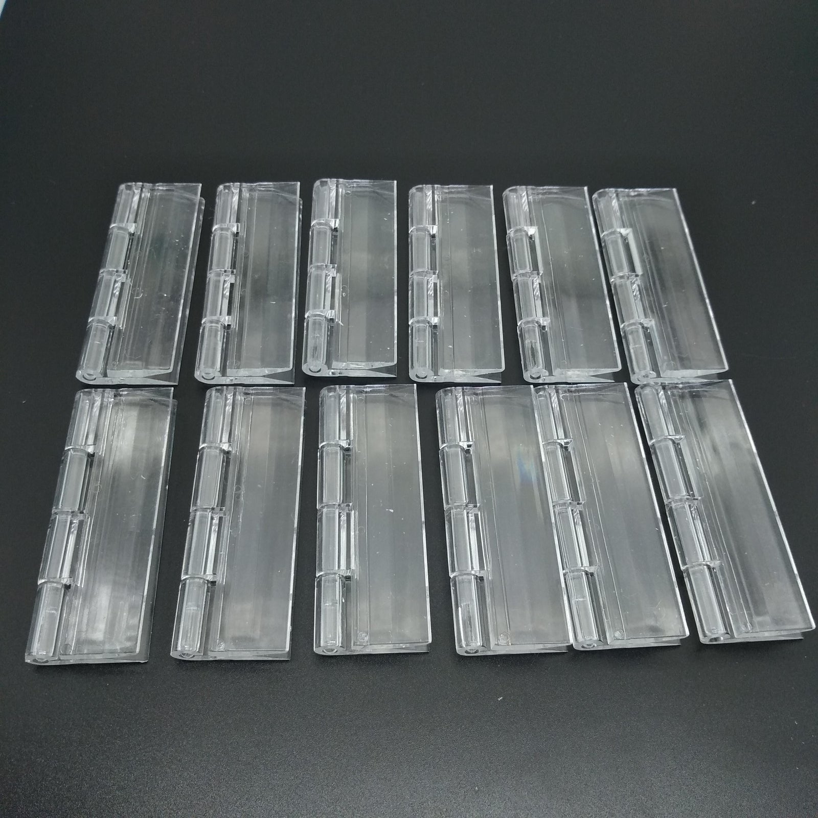 US Stock 12pcs Clear PMMA Acrylic Plastic Folding PMMA Hinge 65 x 42mm