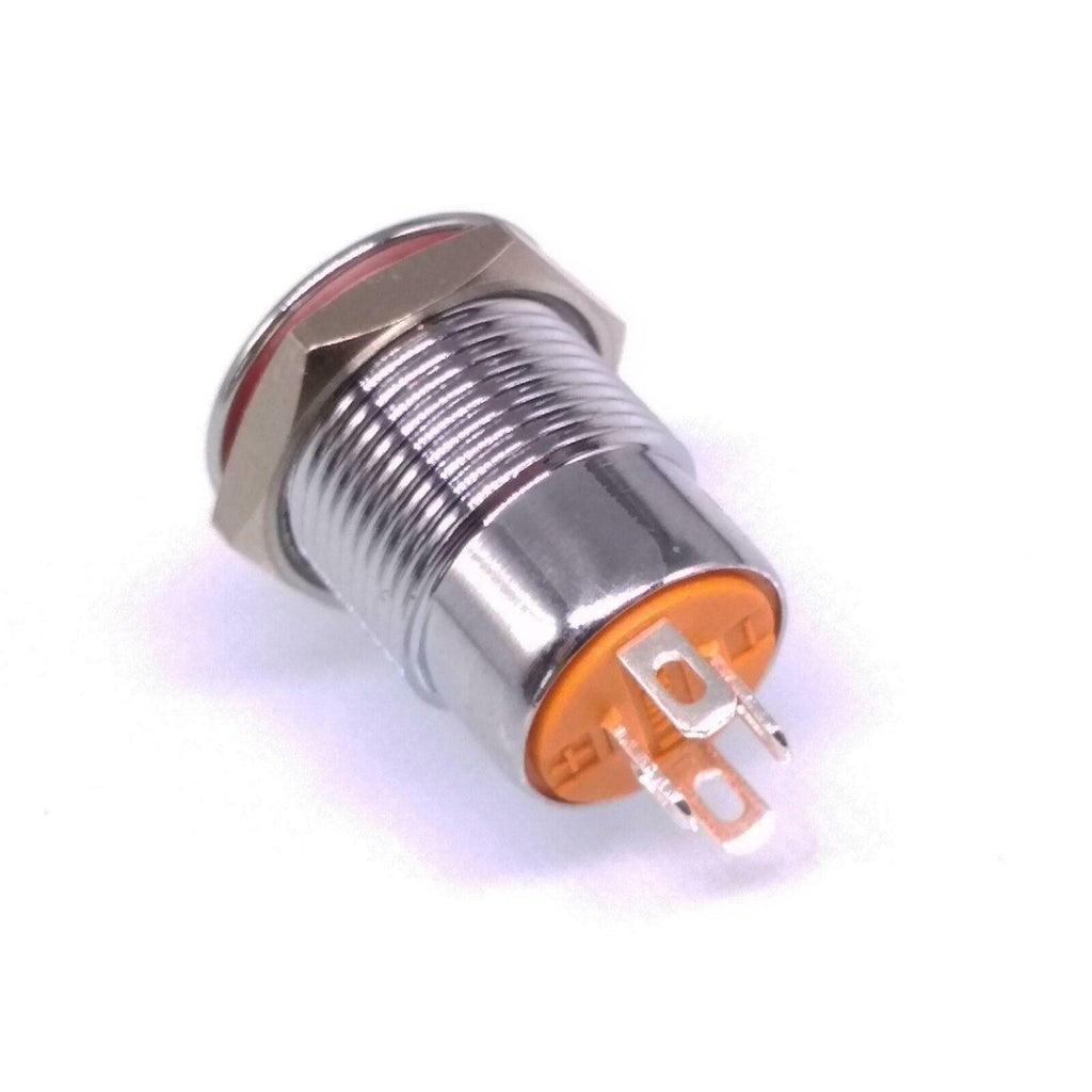 12mm Waterproof 5-24V LED 5Pin ON-OFF Car Push Button Switch Maintained Blue