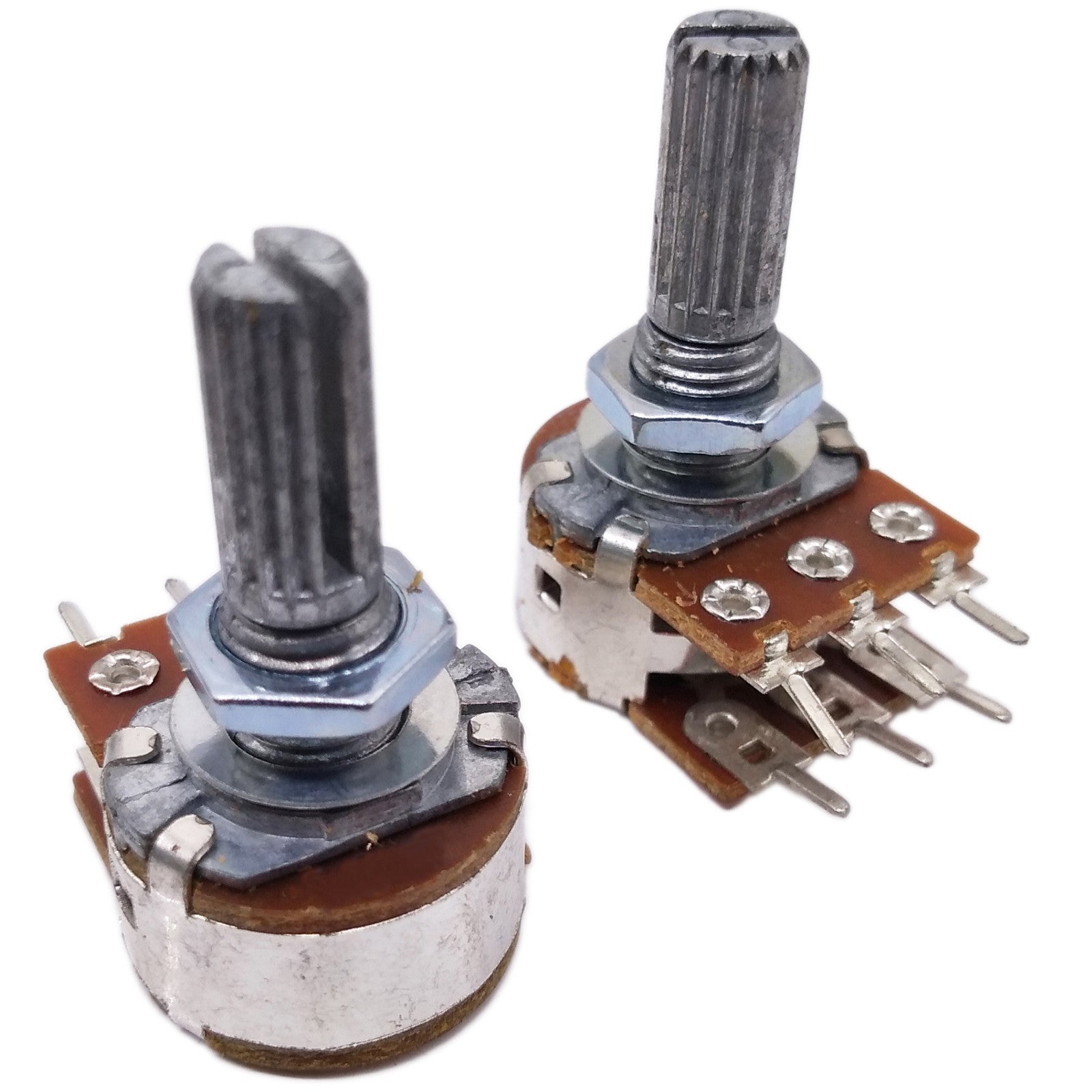 10pcs 10K ohm B10K Dual Stereo Potentiometer Pots Shaft S 15mm 6Pin