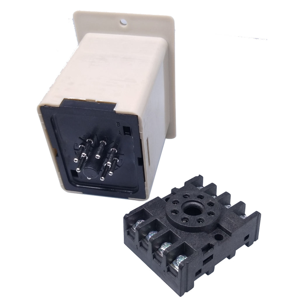 US Stock ASY-3D 1-999s AC110V Power On Delay Timer Digital Time Relay 8P W/ Base