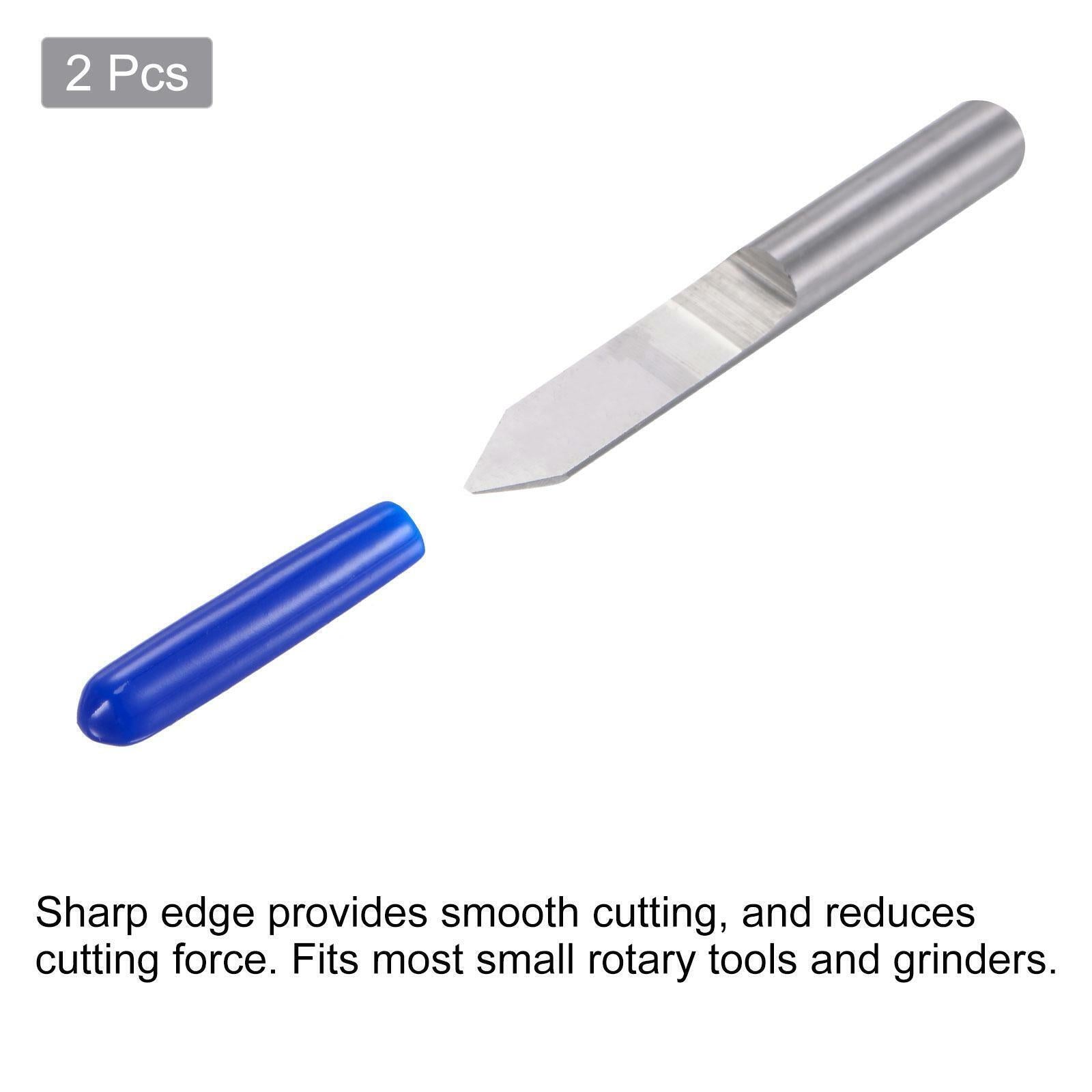 2pc Wood Engraving Router for Acrylic PVC MDF Plastic 1/8" 3.175mm 0.3mm Tip 45°