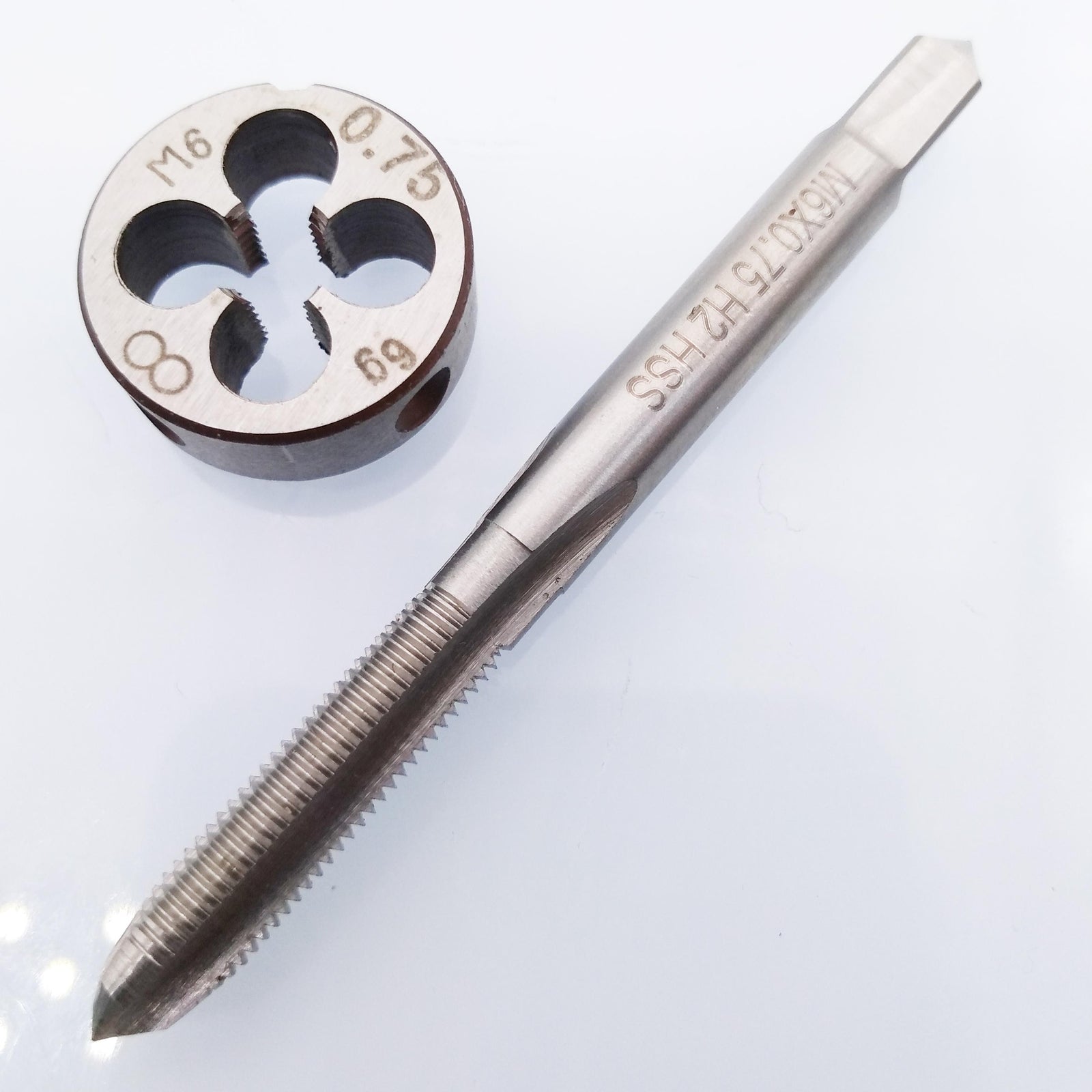 HSS M6 x 0.75mm Tap & M6 x 0.75mm Die Metric Thread Right Hand