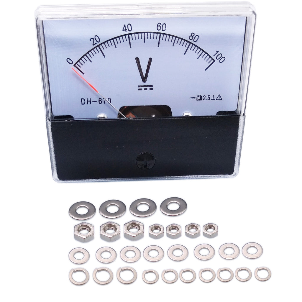 US Stock Analog Panel Volt Voltage Meter Voltmeter Gauge DH-670 0-100V DC