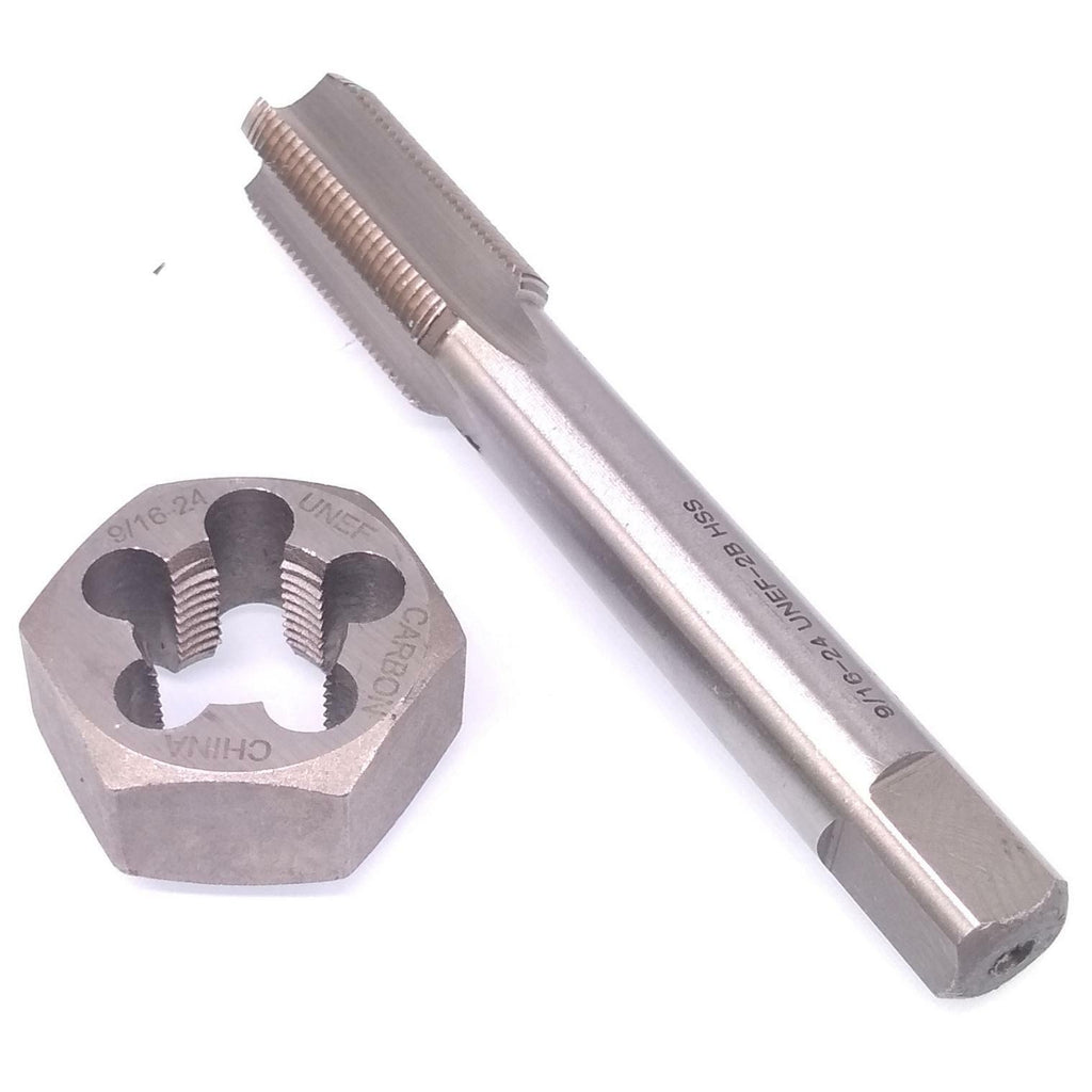 US Stock HSS 9/16-24 Tap & 9/16-24 Hexagon Die Thread Right Hand Set