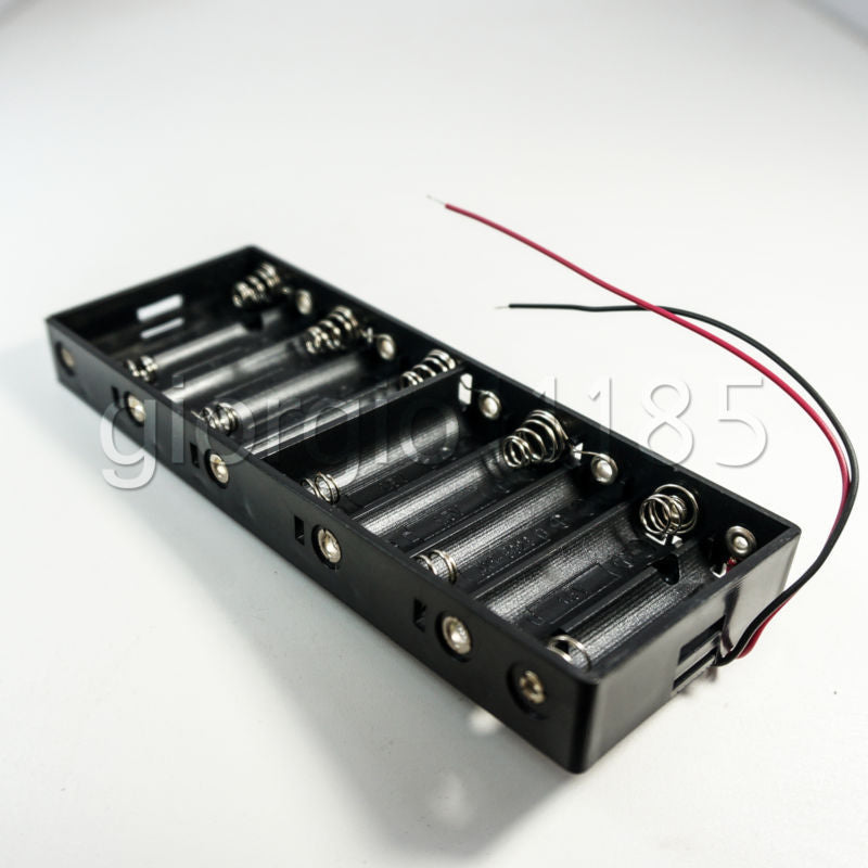 US Stock Battery Holder 10 x AA UM-3 Dry Cell Case 15V Box With Wire Lead Cable