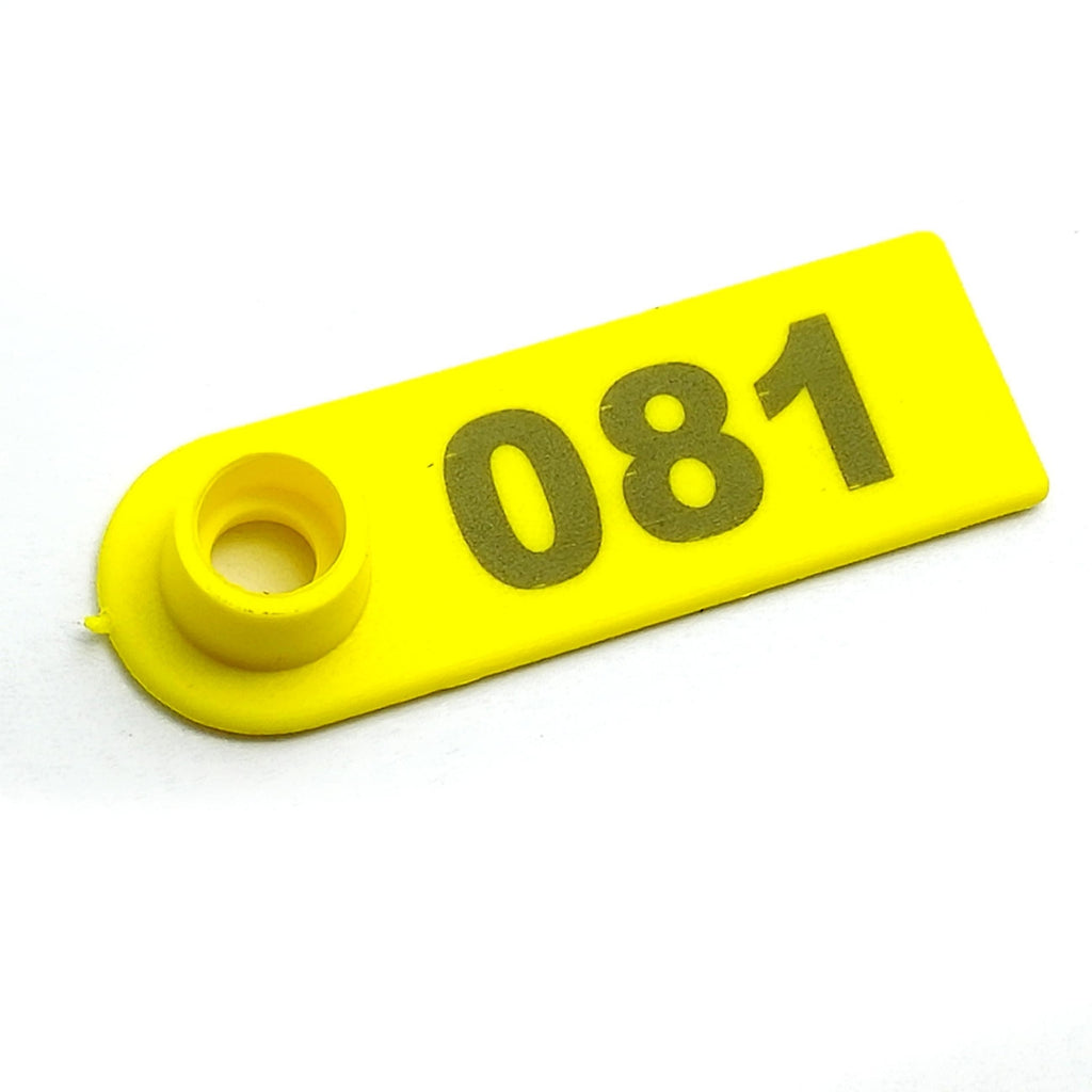 US Stock 100x Yellow 001-100 Number Plastic Livestock Ear Tag For Goat Sheep