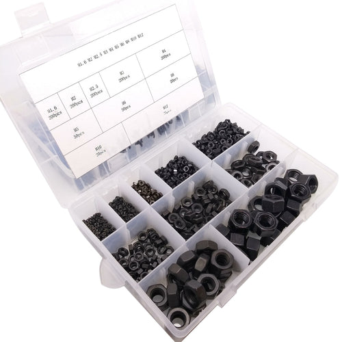 1160pcs Metric Thread Insert Screw Carbon Steel Hex Nut Assortment Kit
