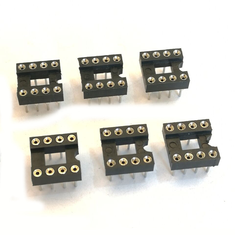 10pcs 8 Pin 8P DIP IC Socket 0.1" Pitch 0.3" Row Spacing Round
