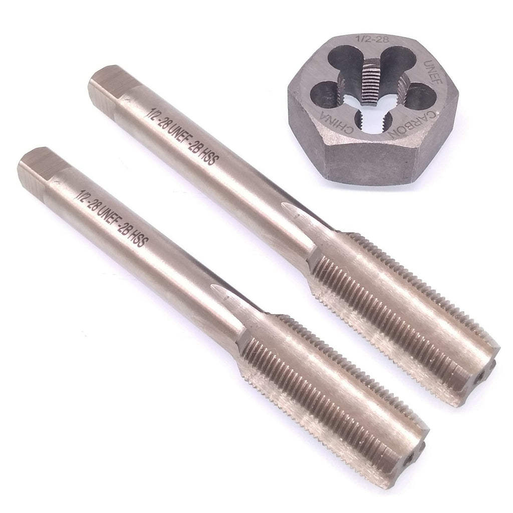 HSS 1/2-28 Taper & Plug Tap & 1/2-28 Hexagon Die Thread Right Hand Set