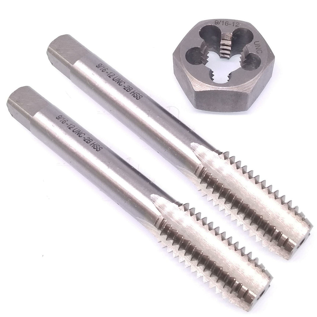 HSS 9/16-12 Taper & Plug Tap & 9/16-12 Hexagon Die Thread Right Hand Set