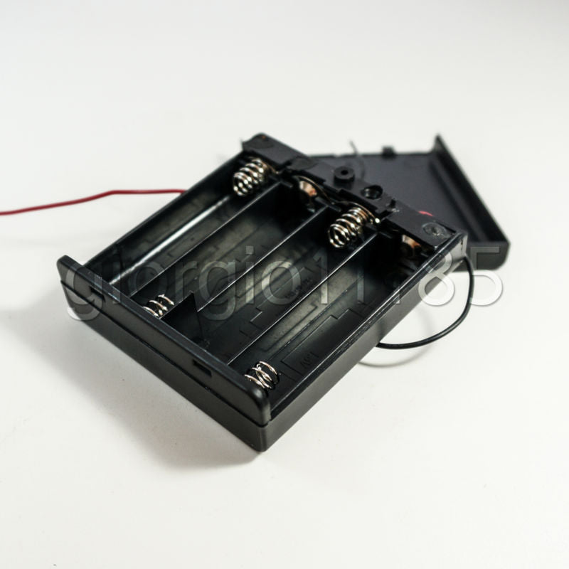US Stock 2pcs Battery Holder Box Case w/Wire 4 X AA 6V Switch