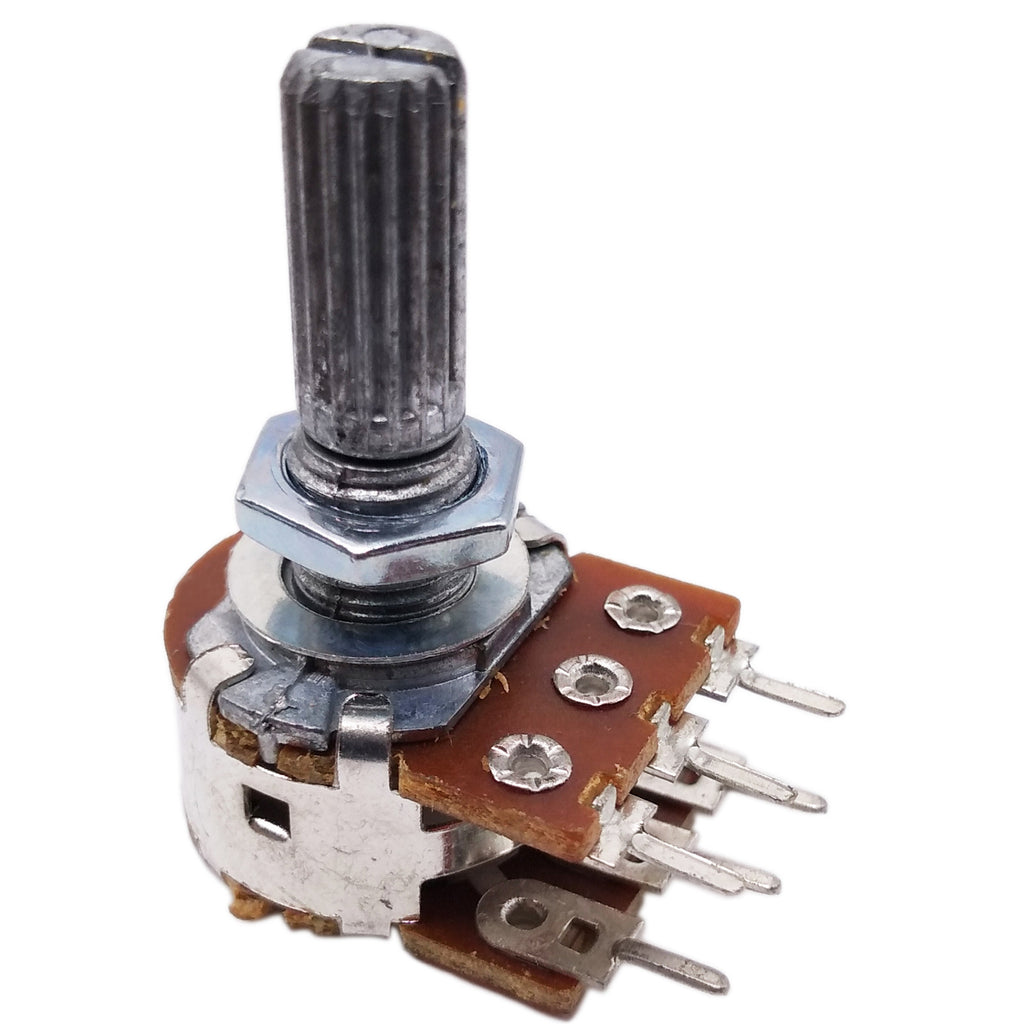 US Stock 10pcs 50K ohm B50K Dual Stereo Potentiometer Pots Shaft S 20mm 6Pin