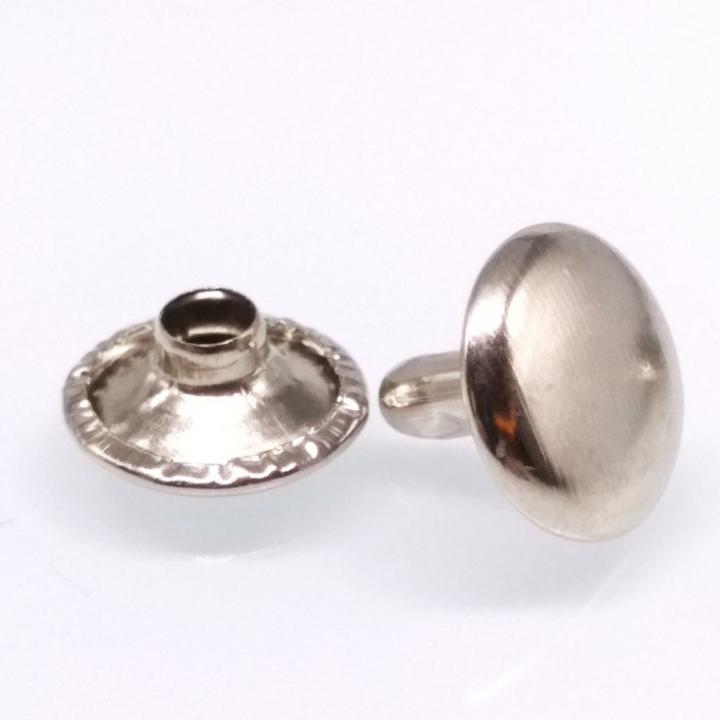100pcs 10mm Round Double Cap Rivets Leather Craft Stud Repair Tool DIY Silver