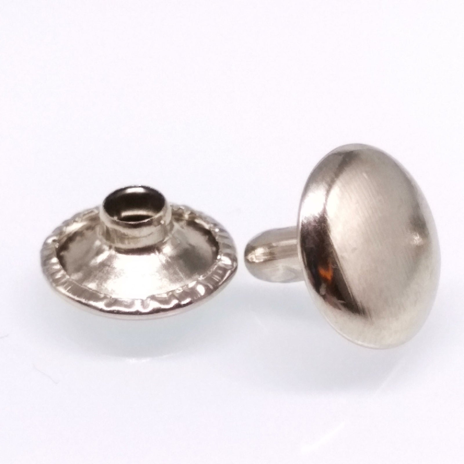 100pcs 10mm Round Double Cap Rivets Leather Craft Stud Repair Tool DIY Silver