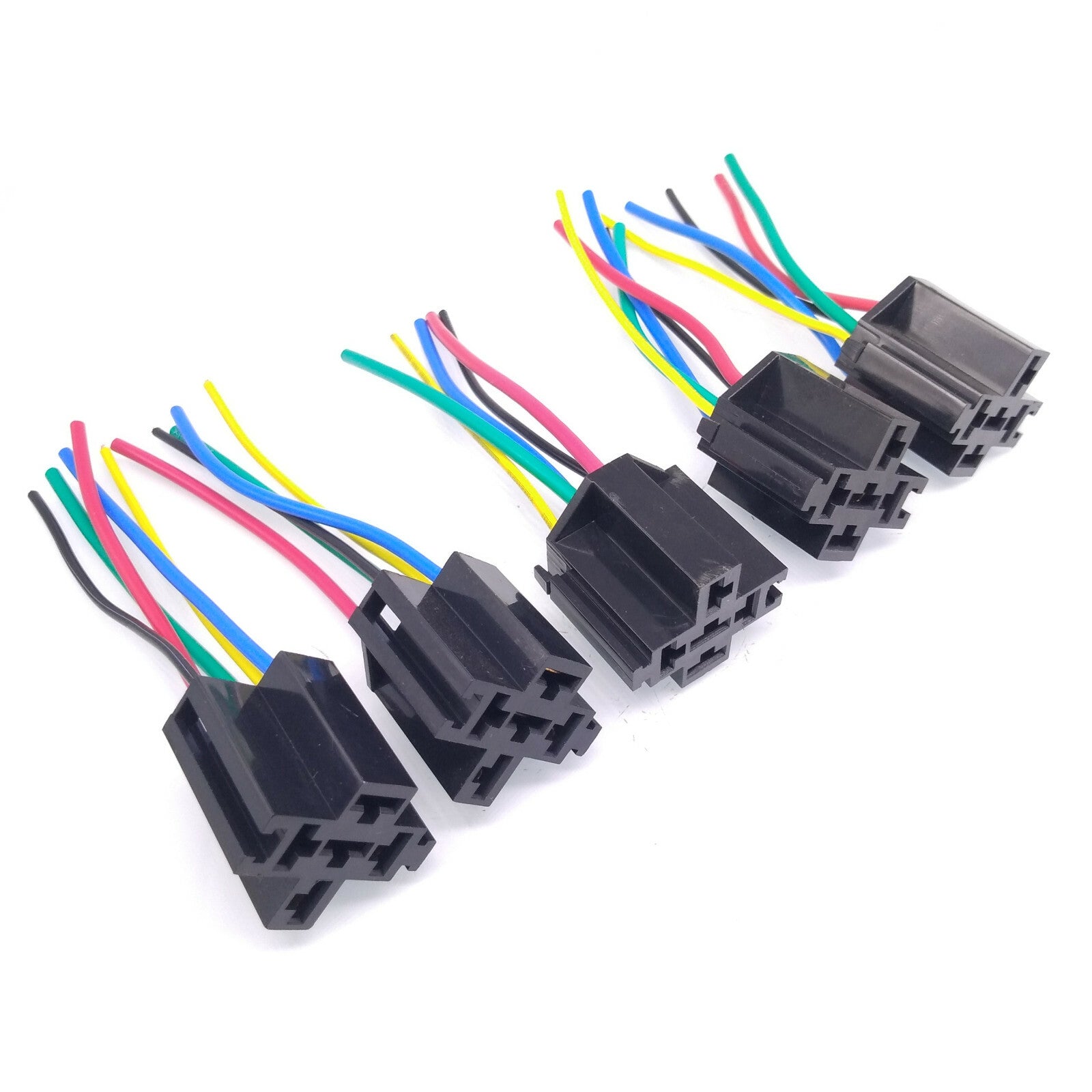 US Stock 5 pcs 5 Pin Cable Relay Socket Harness Connector DC 12V for Car