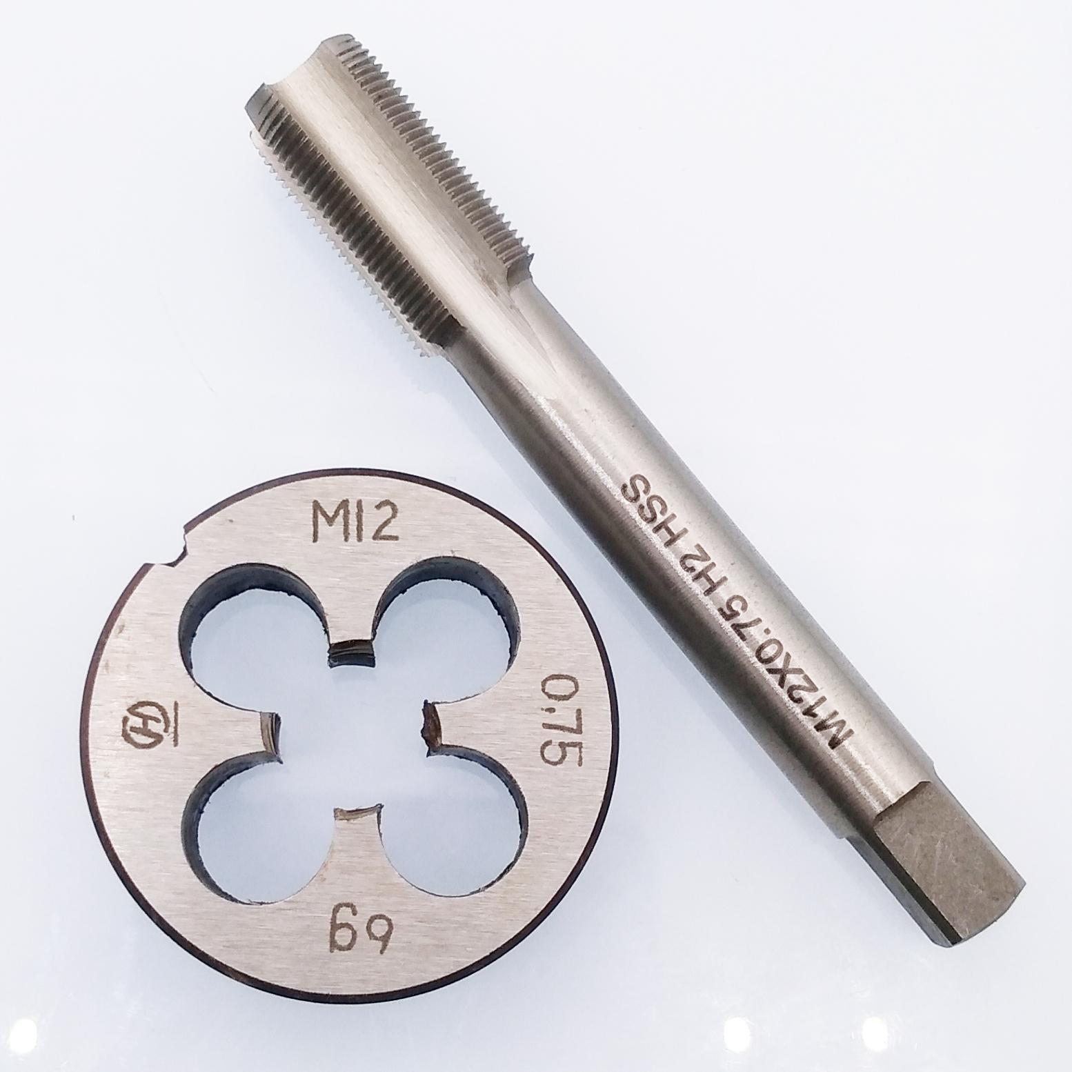AU Stock HSS M12 x 0.75mm Tap & M12 x 0.75mm Die Metric Thread Right Hand