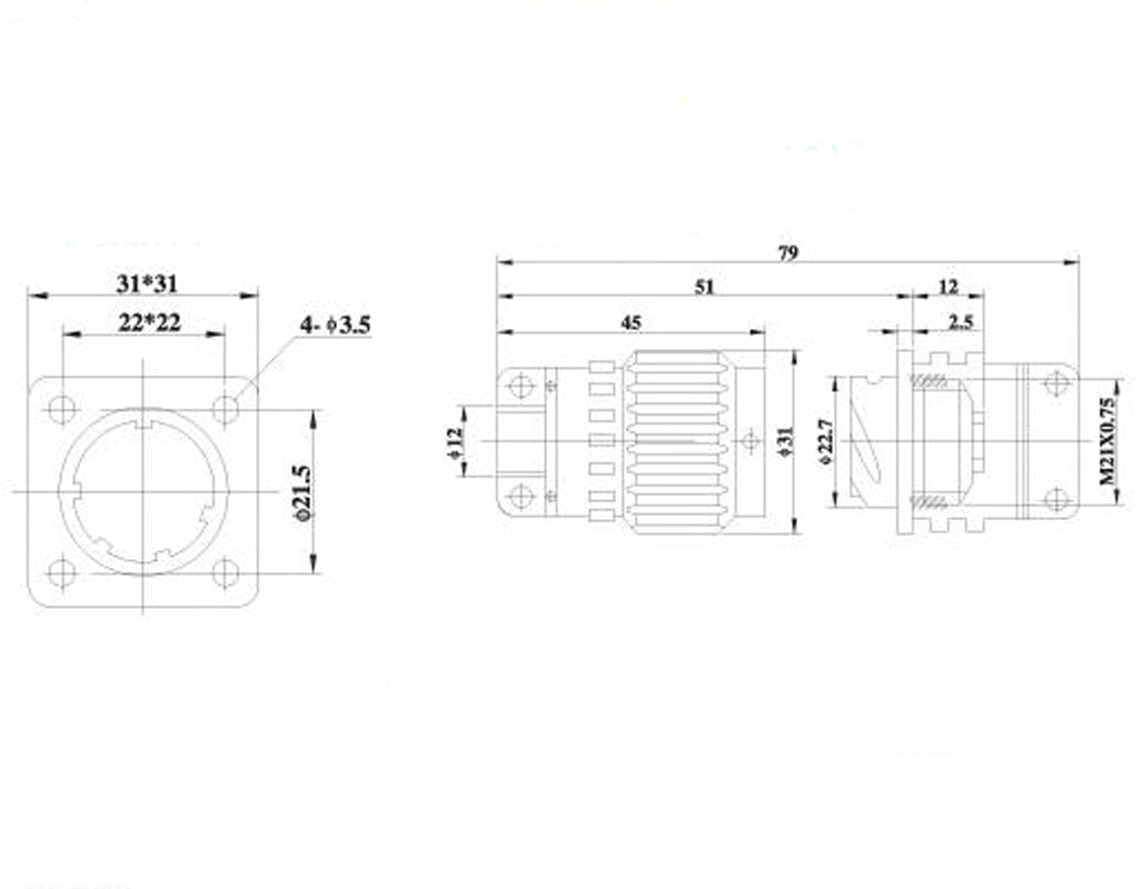 AU Stock  Military 14-Pin Twist Male Female Connector Plug Y2M-14TK/ZJ YP21-14