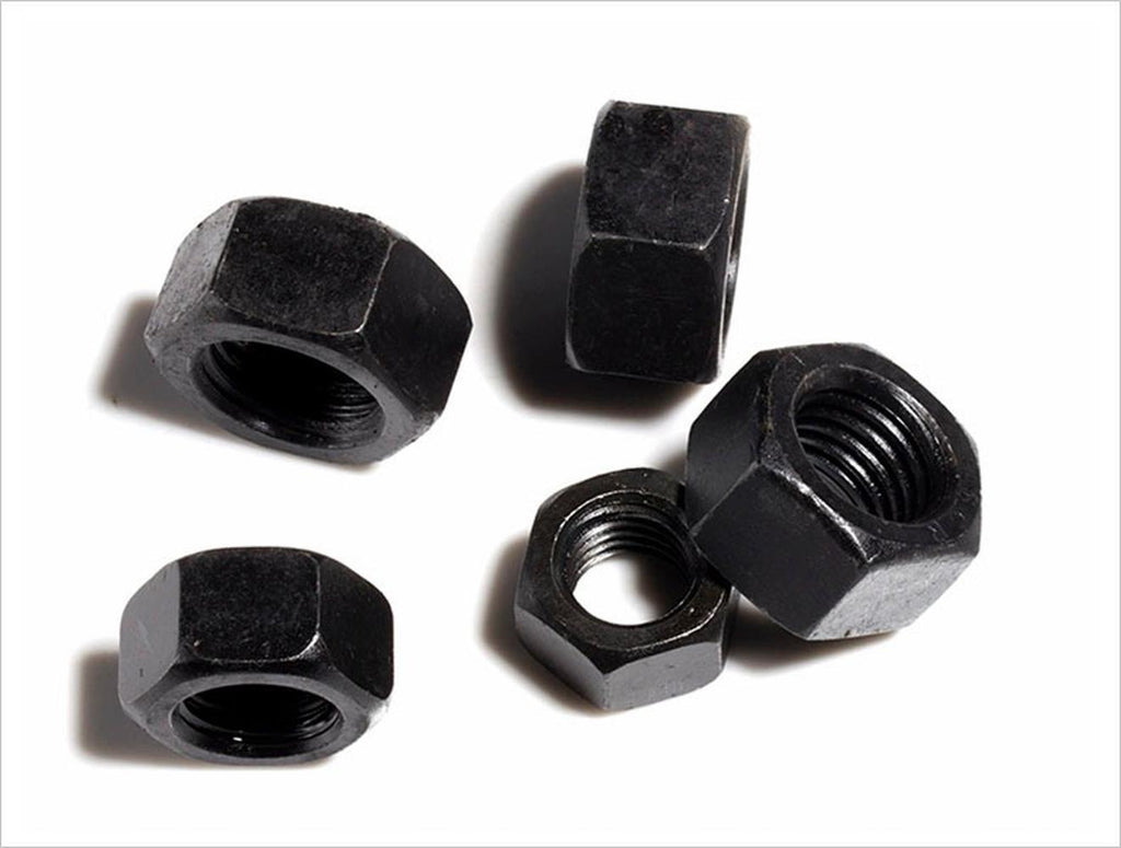 US Stock 100pcs M6 x 1mm Black 8 Grade Carbon Steel Metric Hex Hexagonal Nuts
