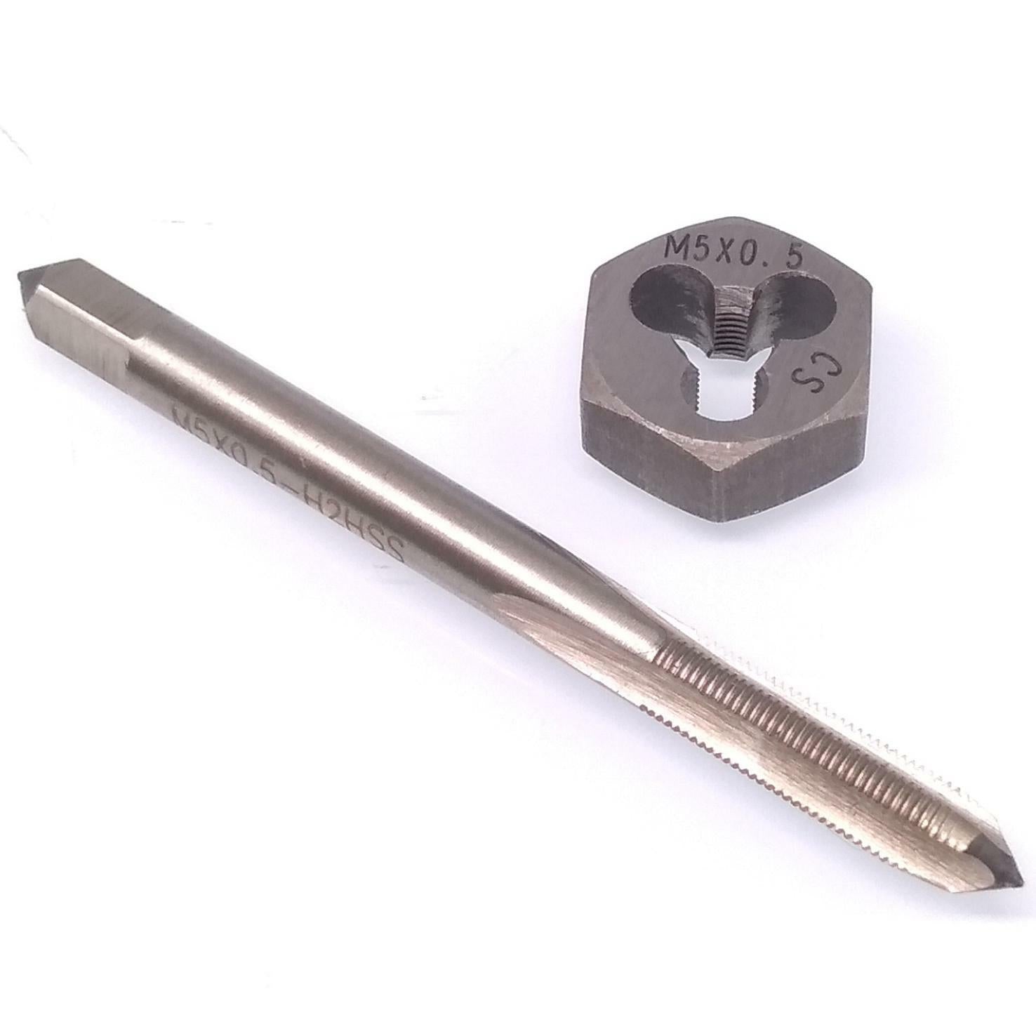 US Stock HSS M5 x 0.5mm Tap & M5x0.5mm Hexagon Die Metric Thread Right Hand Set
