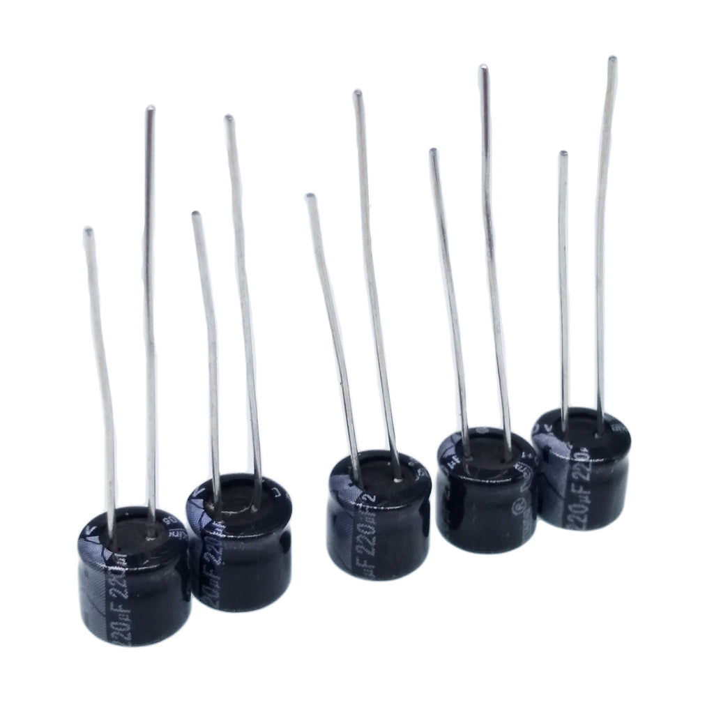 US Stock 50pcs Electrolytic Capacitors 220uF 220mfd 10V +105℃ Radial 6 x 6mm