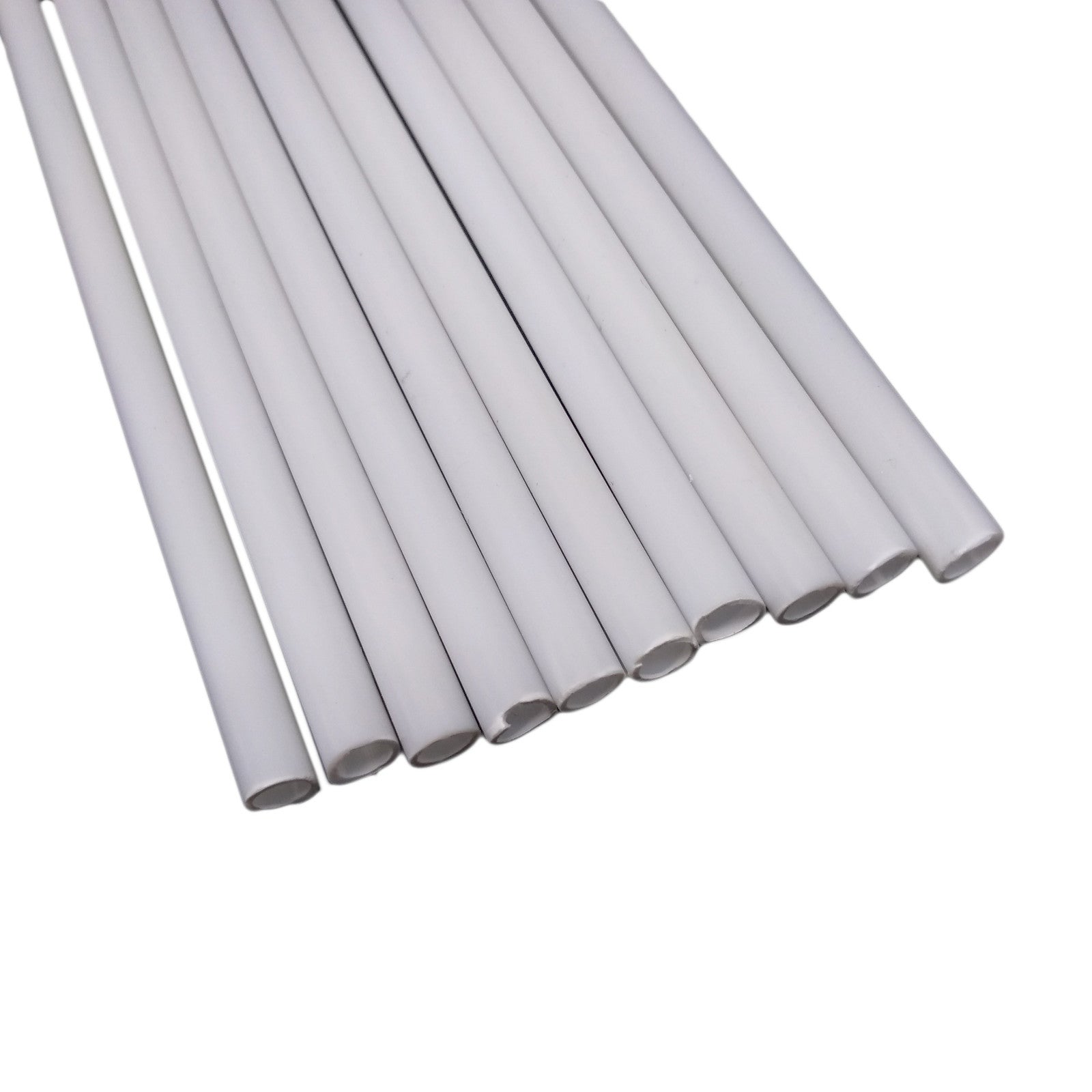 10x OD 5mm ±10% x 250mm ABS Styrene Plastic Round Tube Pipe Diameter White
