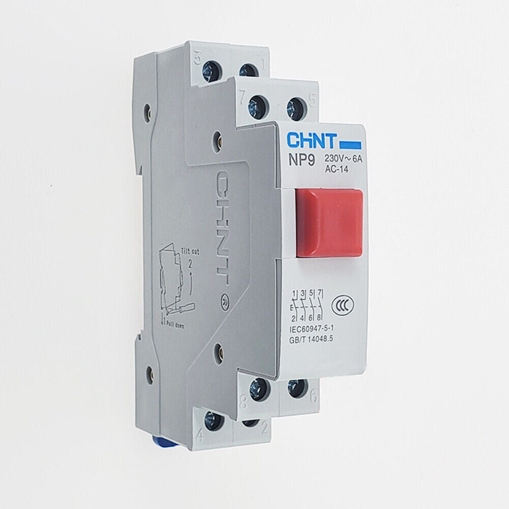 AU Stock Din Rail Mounting Momentary Push Button Switch 2NO 2NC NP9