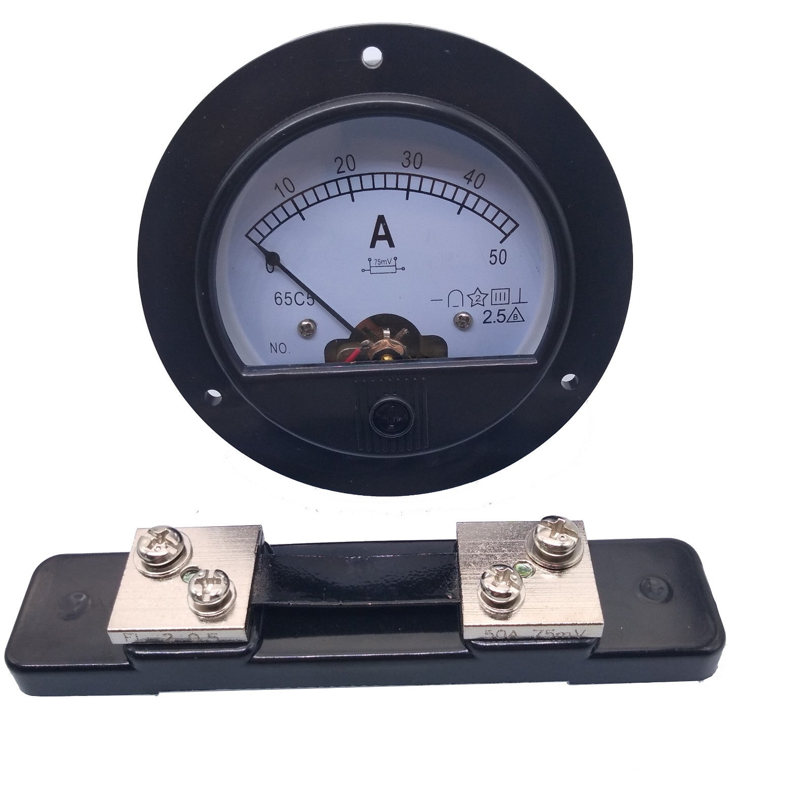 US Stock DC 0~50A Analog AMP Current Pointer Needle Panel Meter Ammeter & Shunt