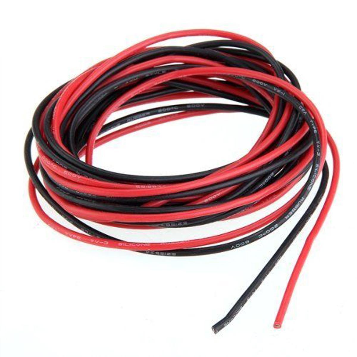 US Stock 2pcs 20 Feet 20 AWG Silicone Rubber Wire Cable Red Black Flexible