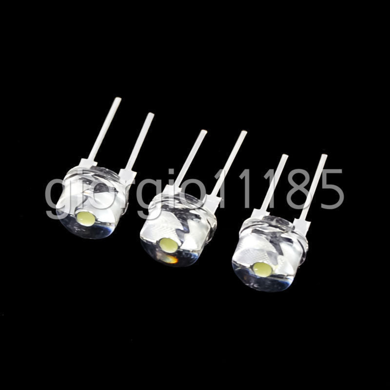AU Stock 50pcs New Straw Hat 8mm 0.5W White LED Light Emitting Diode