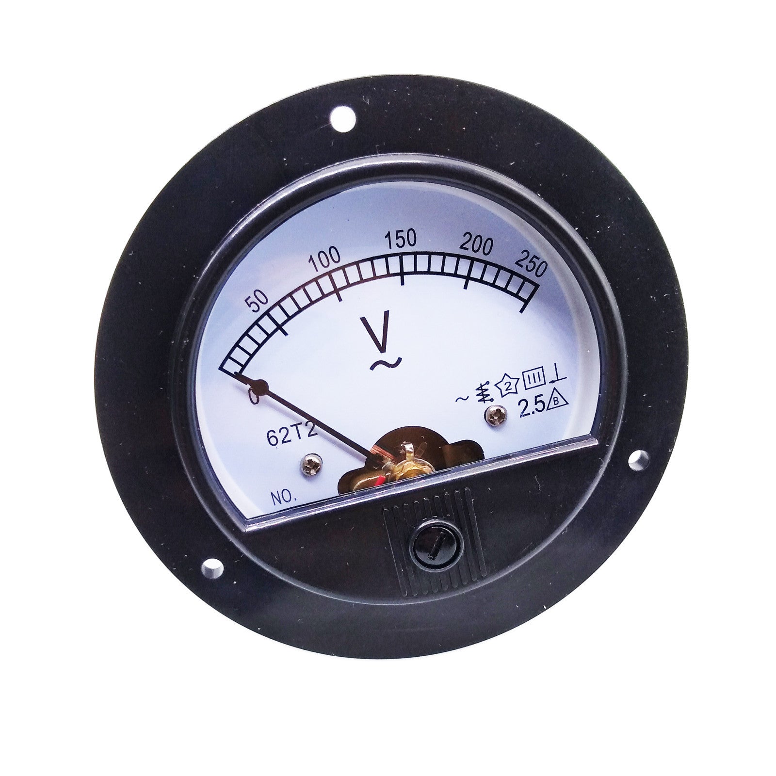 US Stock AC 0 ~ 250V Round Analog Volt Pointer Needle Panel Meter Voltmeter