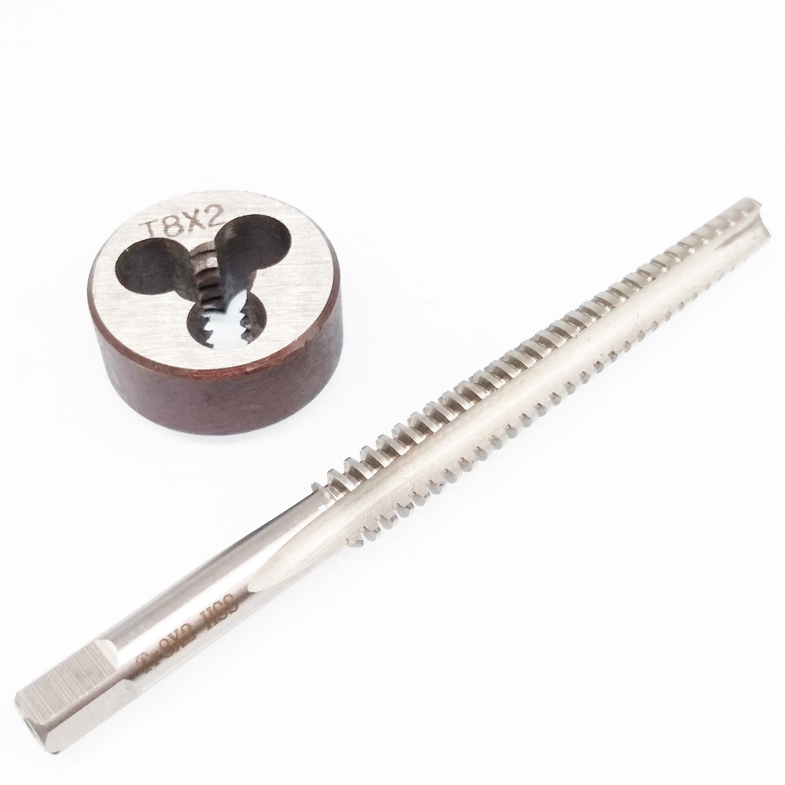 US Stock HSS TR8 x 2mm Tap & TR8 x 2mm Die Metric Thread Right Hand
