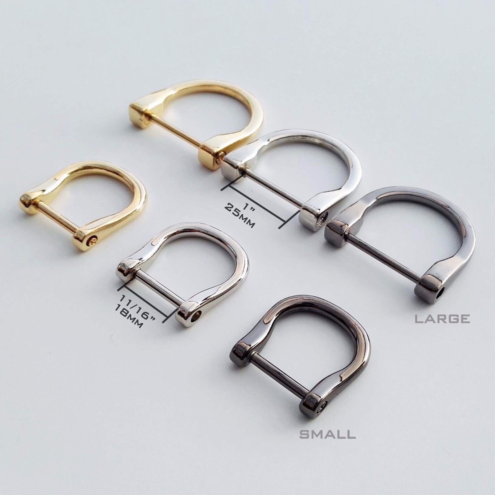 1pc Metal Detachable Handbag Leather Bag Purse Strap Belt Web D Ring Buckle