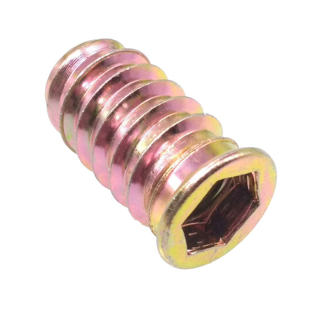 50pcs M10 x 25mm Furniture Screw-in Nut Bolt Fastener Hex Socket Insert Nuts