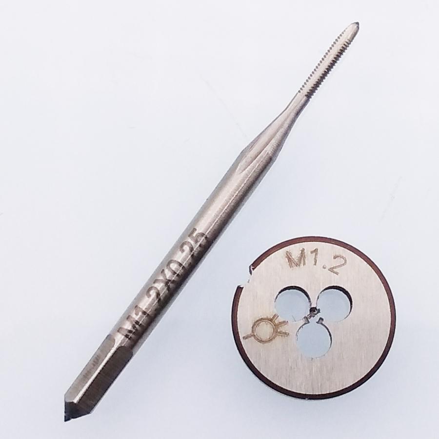 US Stock HSS M1.2 x 0.25mm Tap & M1.2 x 0.25mm Die Metric Thread Right Hand