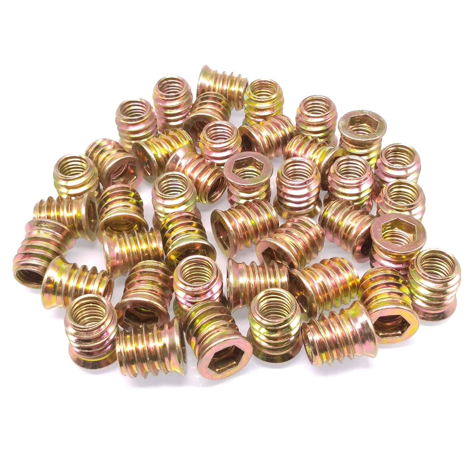 100pcs M8 x 15mm Furniture Screw-in Nut Bolt Fastener Hex Socket Insert Nuts