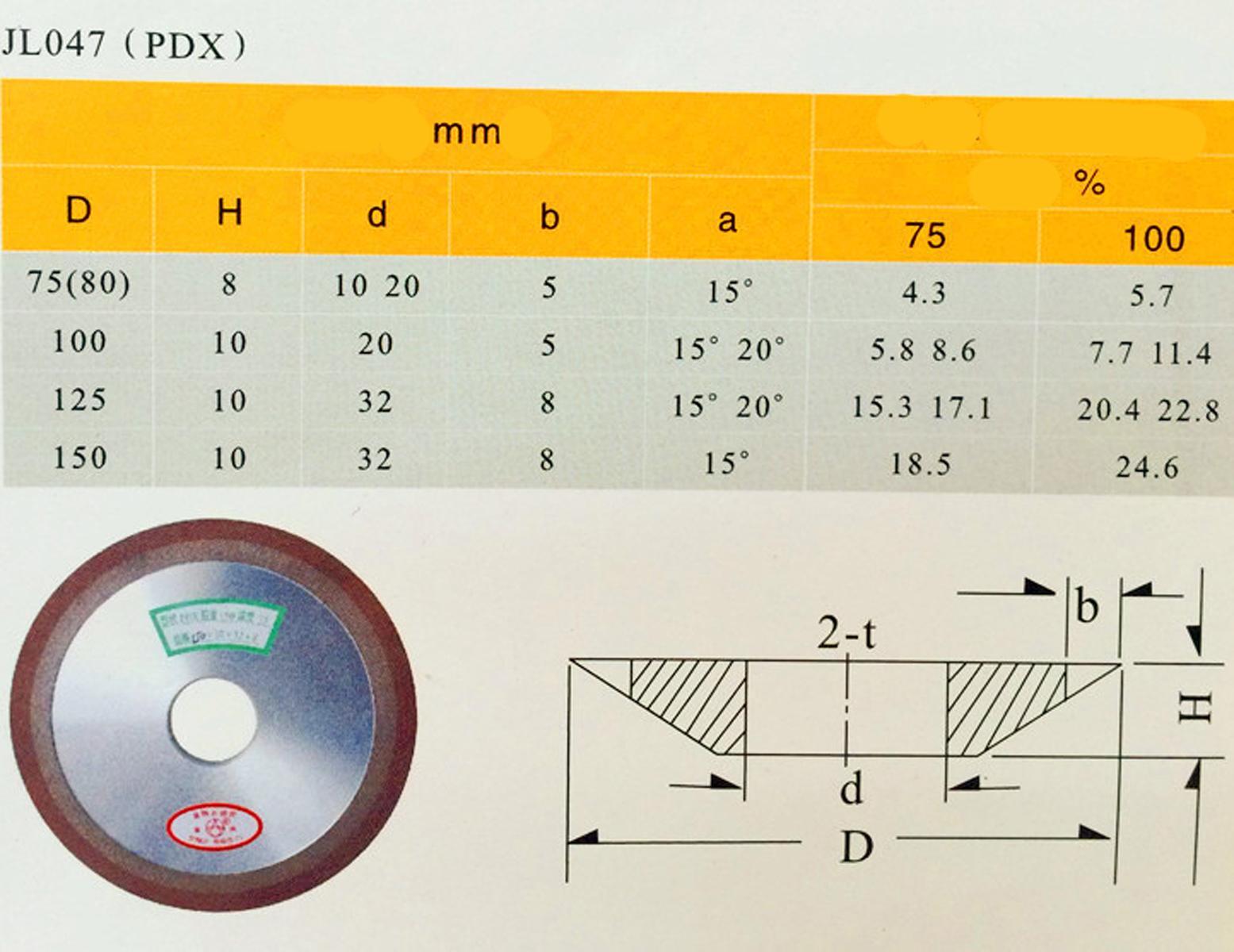 125mm One Tapered Side Plain Diamond Saw Blade Grinding Wheel 150 Grit