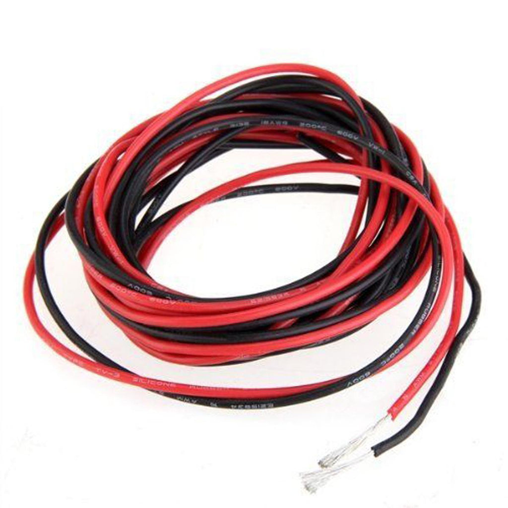 US Stock 2pcs 20 Feet 16 AWG Silicone Rubber Wire Cable Red Black Flexible