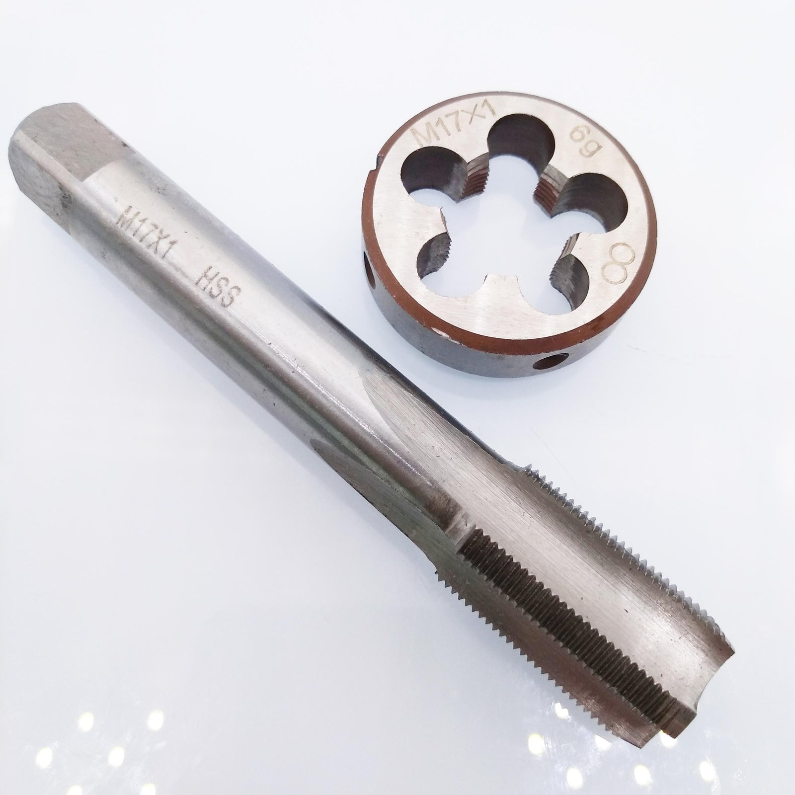 US Stock HSS M17 x 1mm Tap & M17 x 1.0mm Die Metric Thread Right Hand