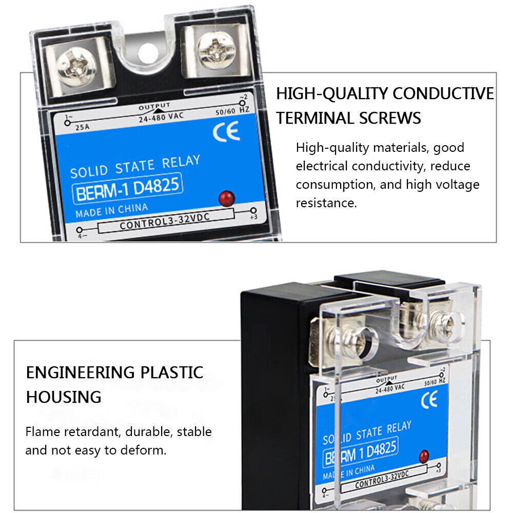 Solid State Relays SSR Input DC 3-32V to Output AC 24-480V Single-phase 80A