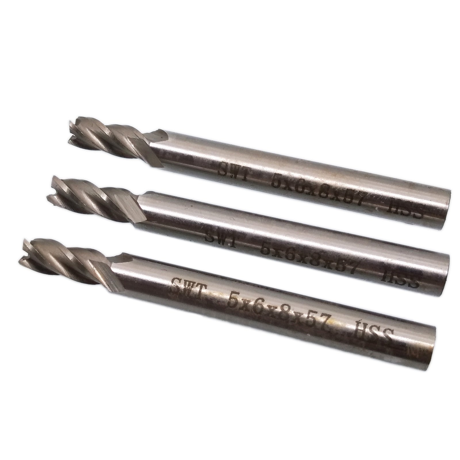 US Stock 3pcs 5mm Four 4 Flute HSS & Aluminium End Mill Cutter CNC Bit
