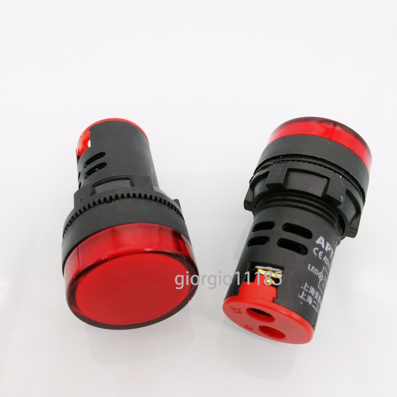 US Stock 5pcs Red LED Power Indicator Signal Light AC DC 12V 22mm AD16-22DS