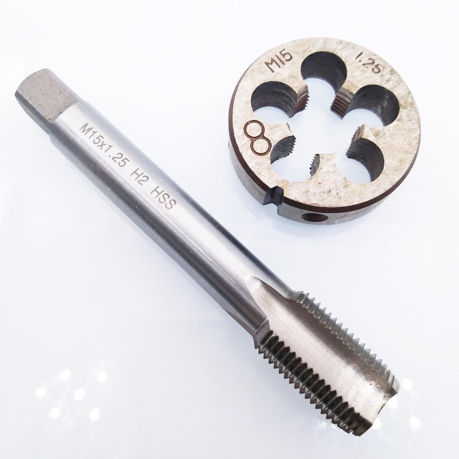 AU Stock HSS M15 x 1.25mm Tap & M15 x 1.25mm Die Metric Thread Right Hand