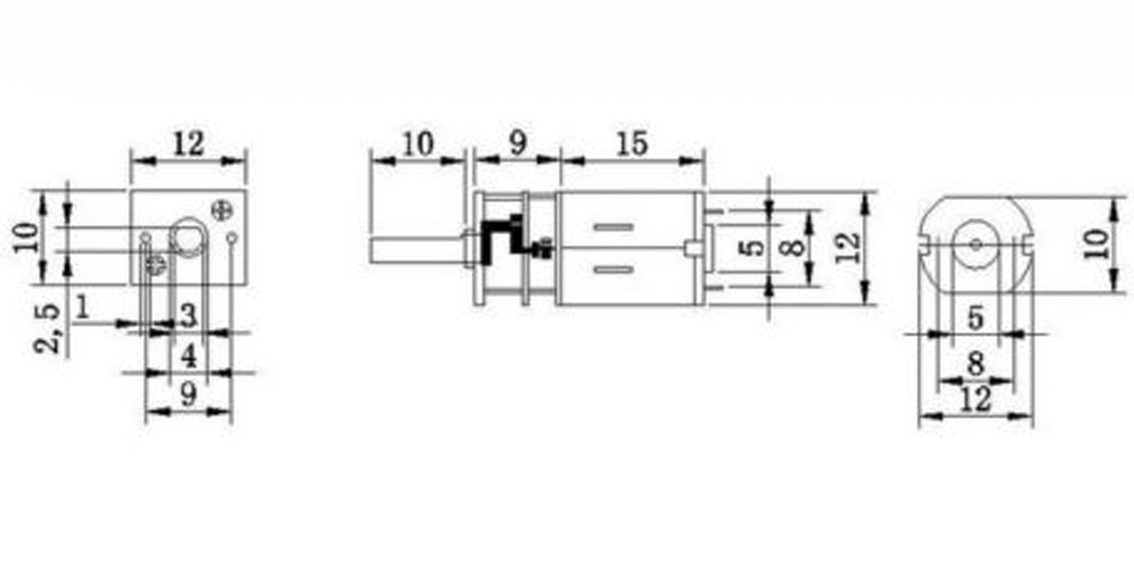 US Stock DC12V 300RPM Mini Metal Gear Motor With Gear Wheel Model: N20 3mm Shaft