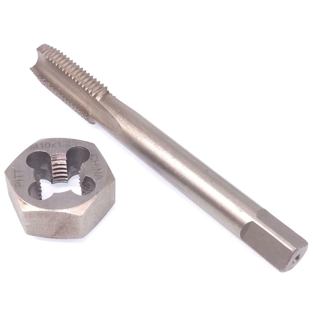 HSS M10 x 1.25mm Tap & M10 x 1.25mm Hexagon Die Metric Thread Right Hand Set