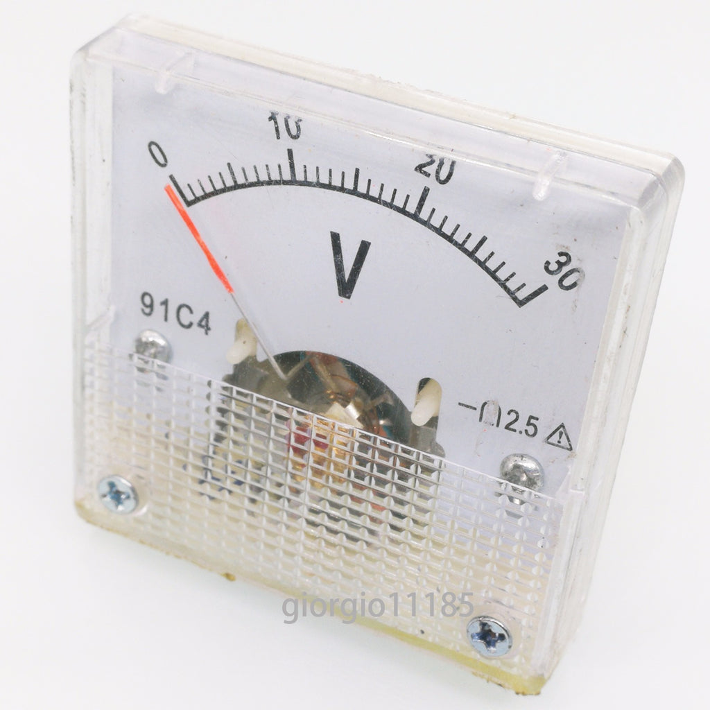 US Stock DC 0 ~ 30V Square Analog Volt Pointer Needle Panel Meter Voltmeter 91C4