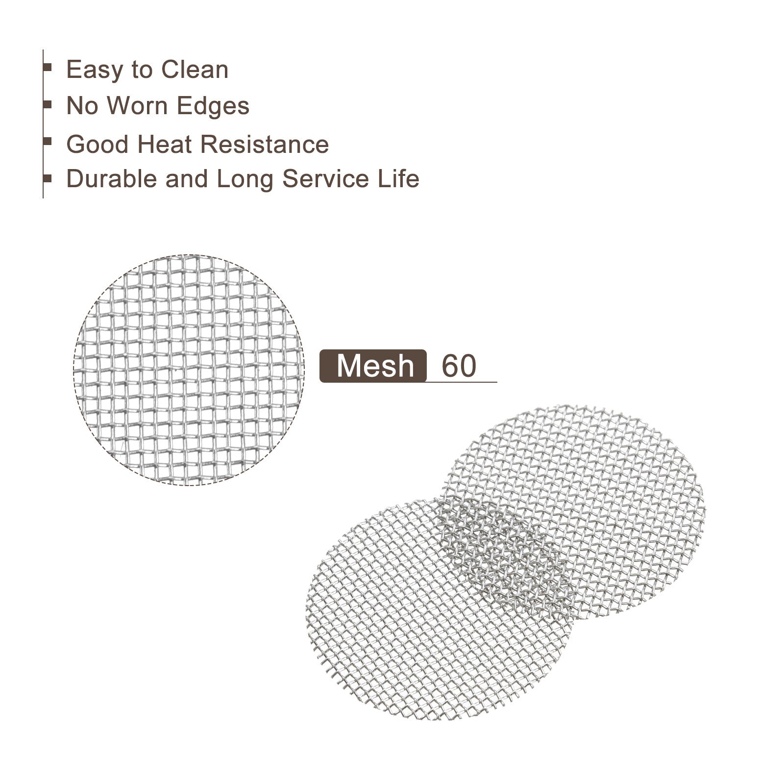 40pcs 60# Pipe Screen Stainless Steel Screen 1/2 Inch 12.7mm Dia for Pipe Filter