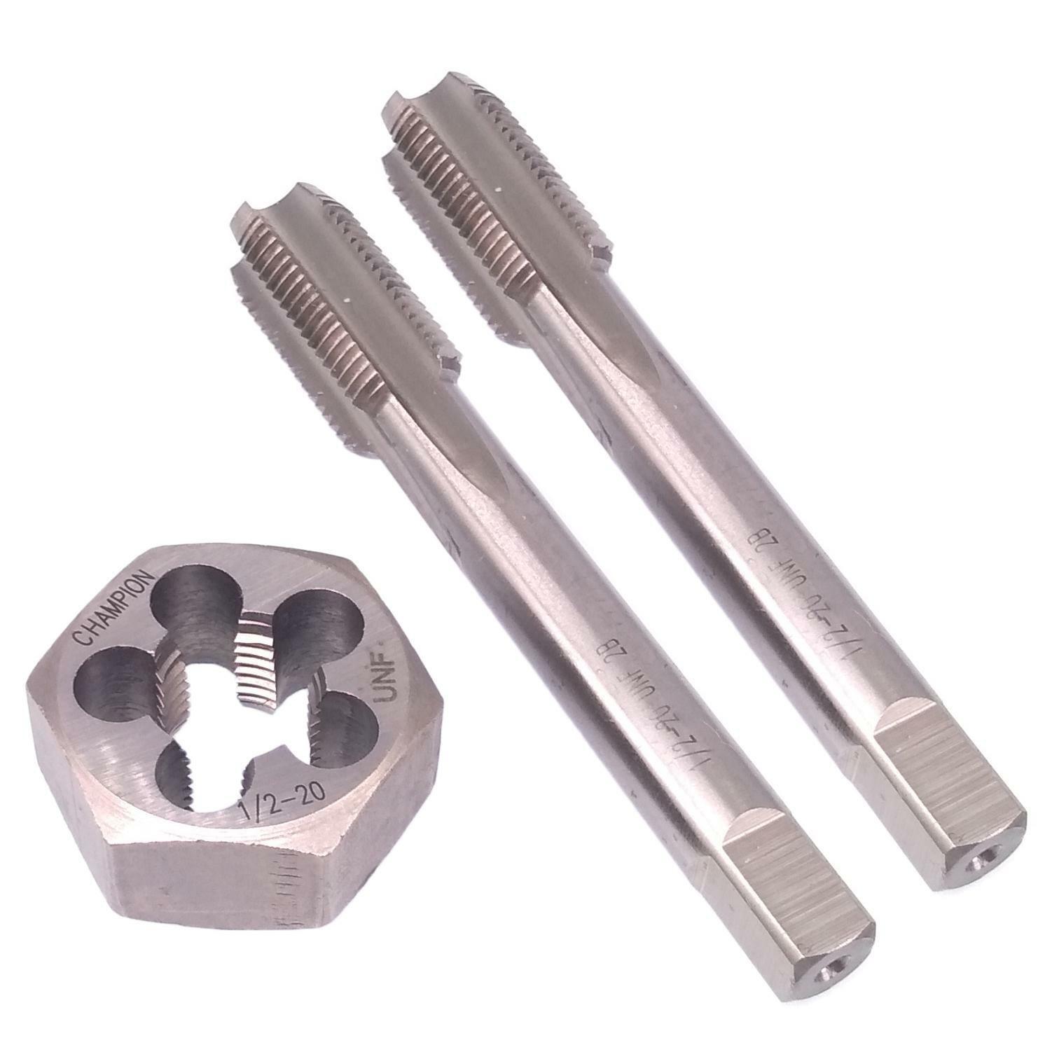 HSS 1/2-20 Taper & Plug Tap & 1/2-20 Hexagon Die Thread Right Hand Set