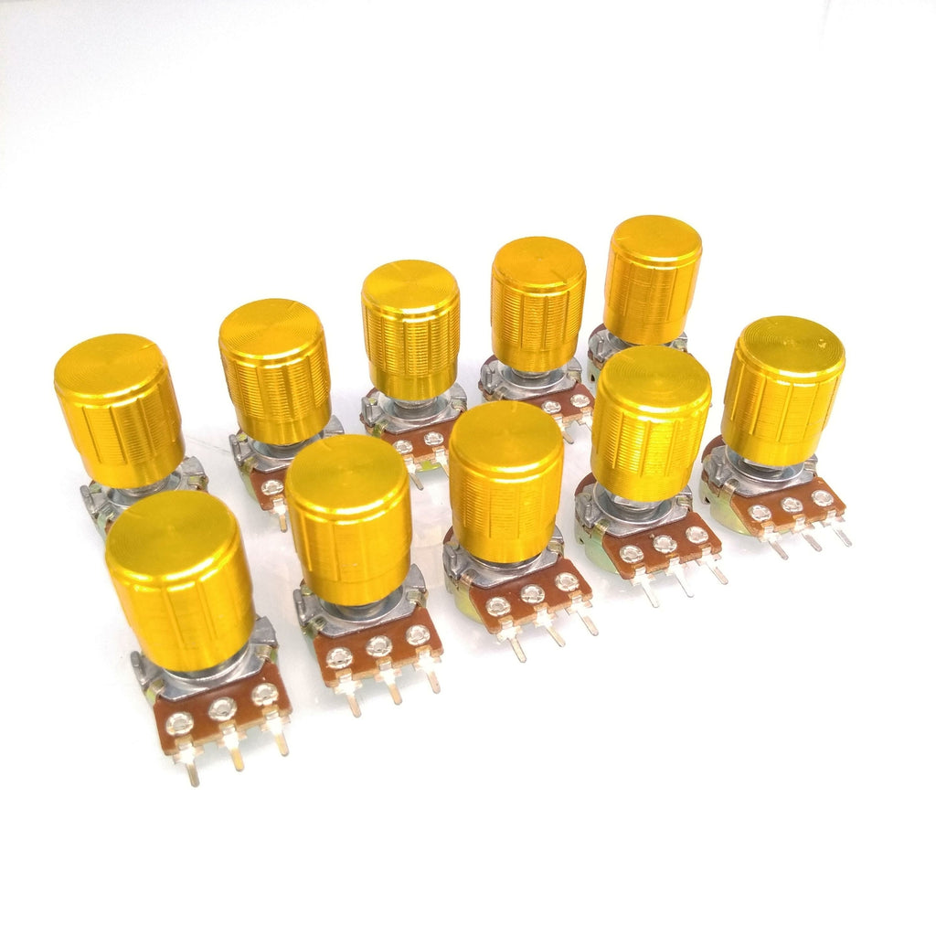 US Stock 10 Units 100K B100K OHM Linear Taper Rotary Potentiometer POT Gold Knob
