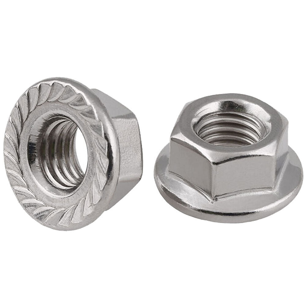 5pcs M8 x1mm Fine Thread A2 304 Stainless Steel Hexagon Flange Hex Lock Nuts